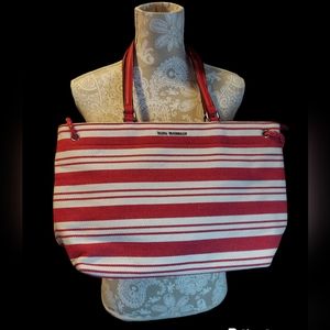 Dana Buchman Tote/Shoulder Bag Pink & White Stripe